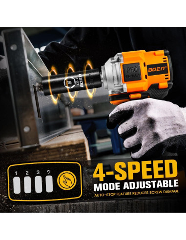 Llave de Impacto Inalámbrica BOEN IW-79 350N.m 1/2" Ligera