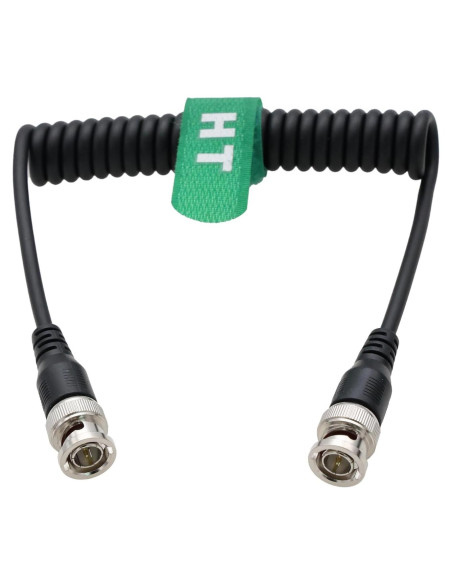 Cable BNC SDI HD 3G Enrollado 30cm a 60cm HangTon Connect