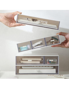 Organizador de Escritorio Kulusion Blanco Apilable 1 Cajón 2