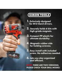 Soporte Magnético para Brocas Milwaukee M12 Gen2 - Rojo 2