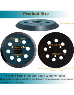 Almohadilla de Lijado 5" Tockrop 8 Agujeros para Makita 2