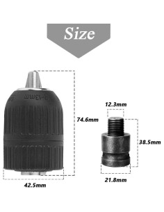 Adaptador Chuck Sin Llave Mesee 2-13mm para Taladro 2