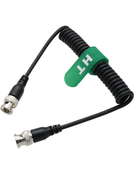 Cable BNC SDI HD 3G Enrollado 30cm a 60cm HangTon Connect