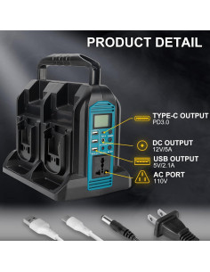 Inversor de Potencia 350W Hipoke para Batería Makita 18V LXT 2