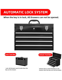 Caja de herramientas portátil Genérico 5 compartimentos acero negro 2