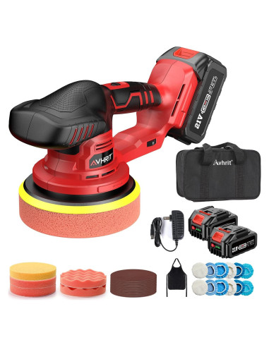 Pulidora Inalámbrica Avhrit LCP04 6" 21V 5500 RPM con 2 Baterías