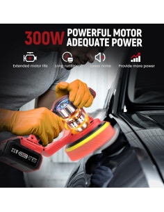 Pulidora Inalámbrica Avhrit LCP04 6" 21V 5500 RPM con 2 Baterías 2