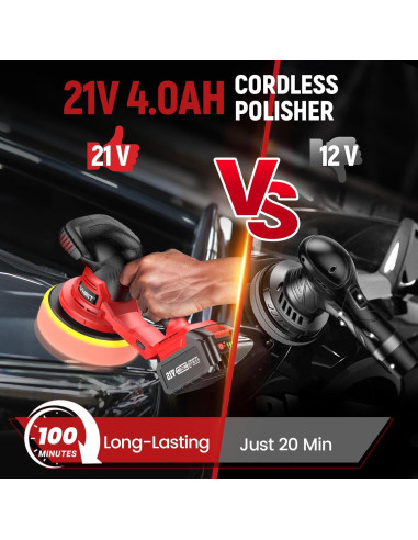 Pulidora Inalámbrica Avhrit LCP04 6" 21V 5500 RPM con 2 Baterías