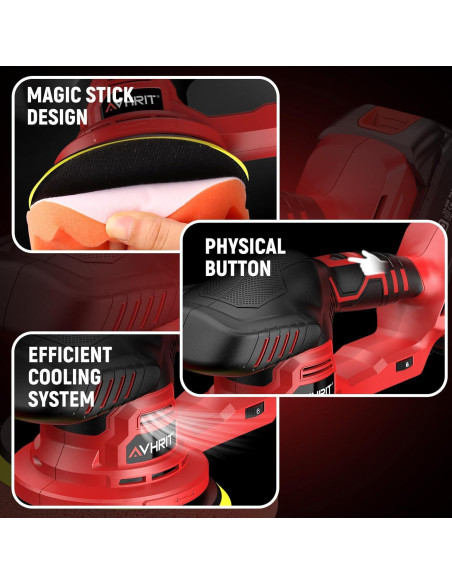 Pulidora Inalámbrica Avhrit LCP04 6" 21V 5500 RPM con 2 Baterías