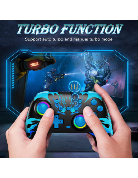 Controlador Inalámbrico Reddening para Switch Azul - Joystick LED
