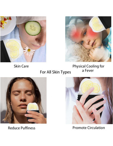 Rodillo de Hielo de Silicona Evmliy para Masaje Facial Negro