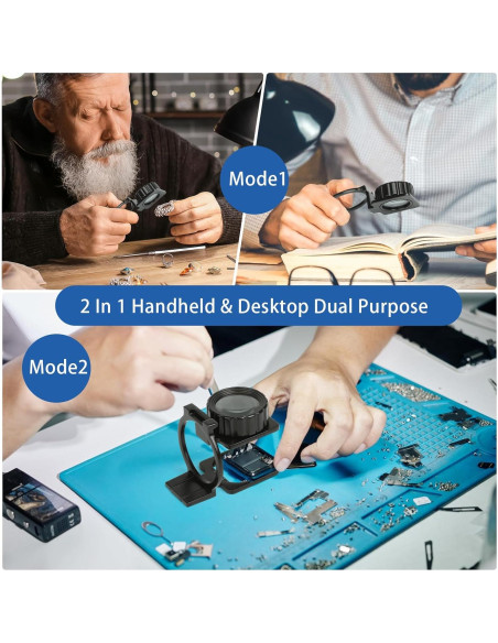 Lupa de Joyero Plegable Rongon 15X, Lente Óptica, Compacta