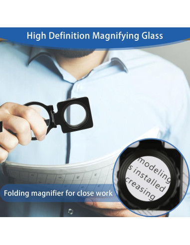 Lupa de Joyero Plegable Rongon 15X, Lente Óptica, Compacta