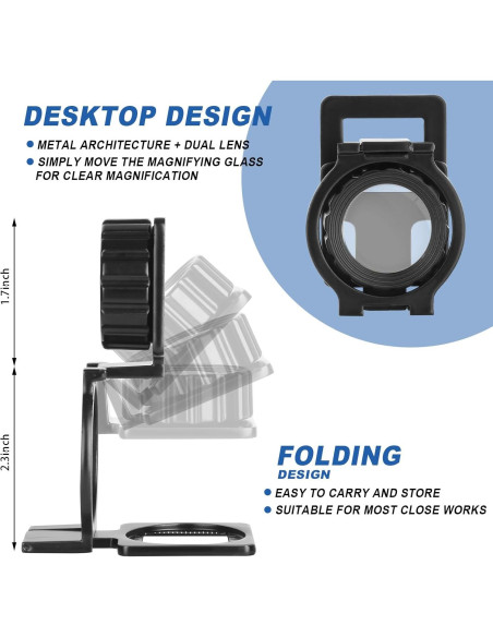 Lupa de Joyero Plegable Rongon 15X, Lente Óptica, Compacta