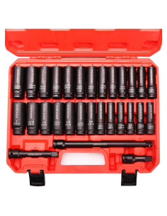 Juego de 29 Piezas de Enchufes Profundos SONIGEKO 1/2"