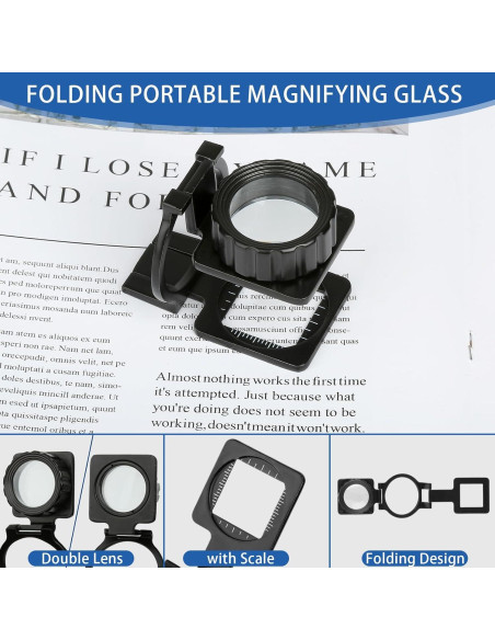 Lupa de Joyero Plegable Rongon 15X, Lente Óptica, Compacta