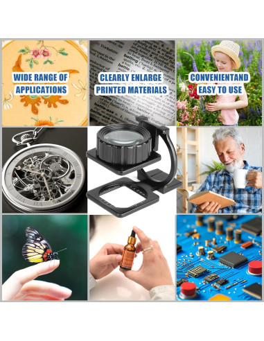 Lupa de Joyero Plegable Rongon 15X, Lente Óptica, Compacta