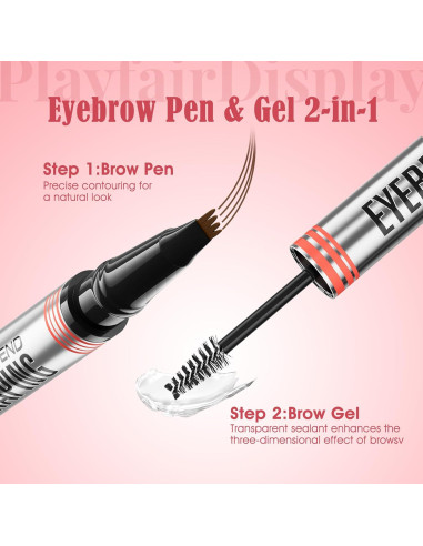 Lápiz de Cejas 2-en-1 DEFSAP Negro con Punta de 4 Puntas