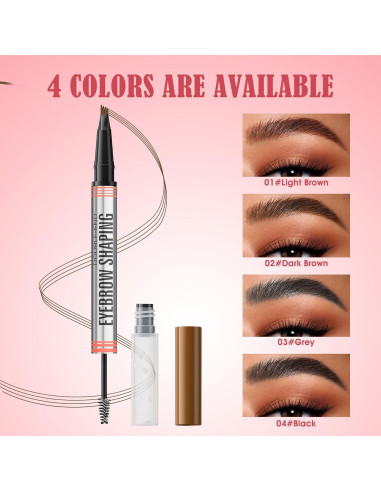 Lápiz de Cejas 2-en-1 DEFSAP Negro con Punta de 4 Puntas