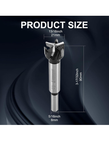 Broca Forstner 21mm Mollom Triple Fluta Carburo YG8 2mm