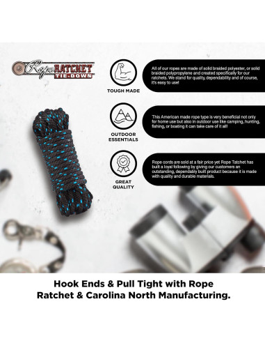 Cuerda de Polipropileno 15.24 m Rope Ratchet Resistente 113.4 kg