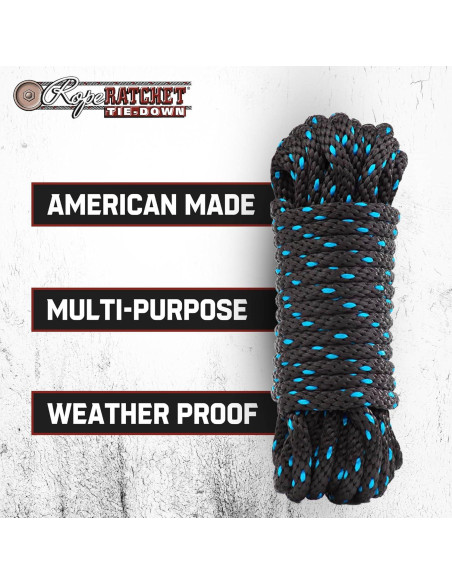 Cuerda de Polipropileno 15.24 m Rope Ratchet Resistente 113.4 kg