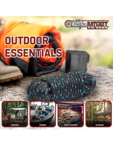 Cuerda de Polipropileno 15.24 m Rope Ratchet Resistente 113.4 kg