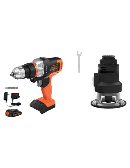 Taladro Atornillador Inalámbrico BLACK+DECKER 20V MAX con Router