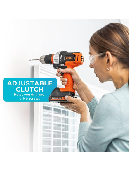 Taladro Atornillador Inalámbrico BLACK+DECKER 20V MAX con Router