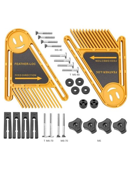 Bloque de Empuje SWMIUSK Featherboard Amarillo - Paquete de 2