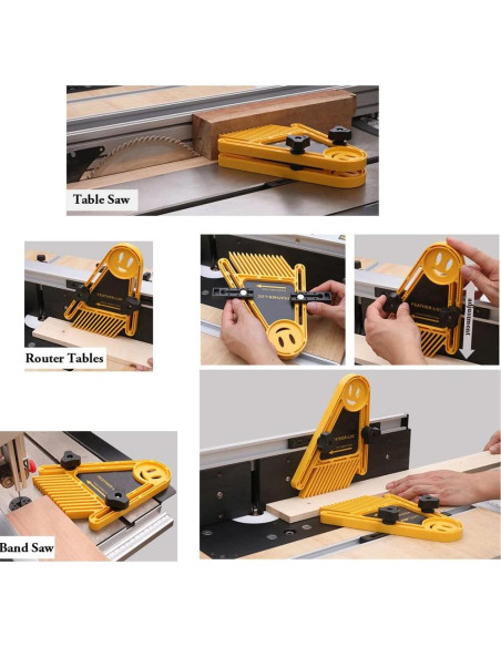 Bloque de Empuje SWMIUSK Featherboard Amarillo - Paquete de 2