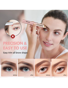 Recortador de Cejas Eléctrico Gurelax Oro Rosa Recargable 2