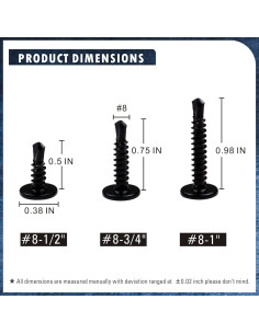 Kit de Tornillos Autoperforantes MateOne Acero Inoxidable 410 150 PCS 2
