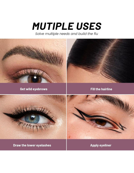 Lápiz para Cejas Pudaier Doble Extremo a Prueba de Agua Marrón Frío Lápiz para Cejas Pudaier Doble Extremo a Prueba de Agua Marrón Frío