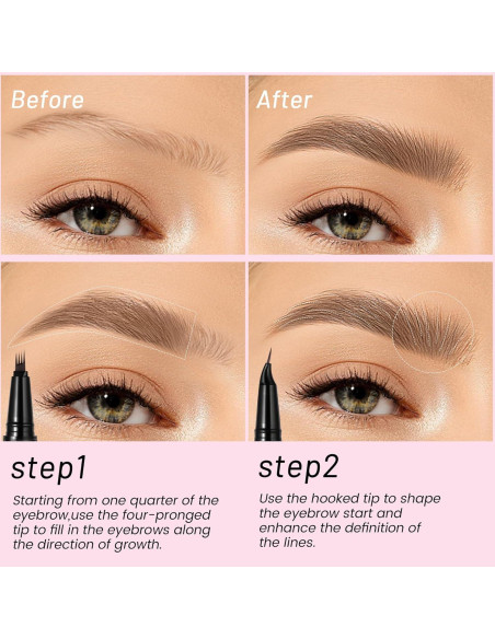 Lápiz para Cejas Pudaier Doble Extremo a Prueba de Agua Marrón Frío Lápiz para Cejas Pudaier Doble Extremo a Prueba de Agua Marrón Frío