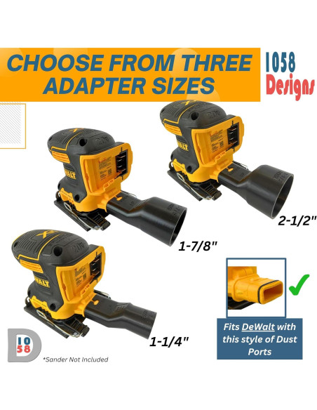 Adaptador de Vacío 1058 Designs para Lijadoras DeWalt 1-1/4"