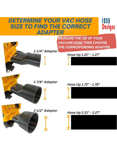Adaptador de Vacío 1058 Designs para Lijadoras DeWalt 1-1/4"