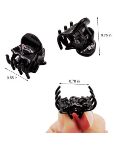 50 Clips de Garra para Cabello Yongdeli - Negro - 2x1.8 cm 2