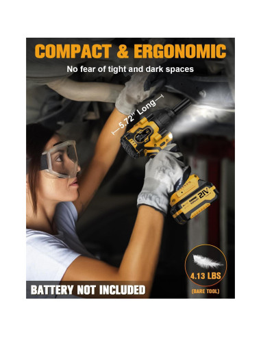 Llave de impacto inalámbrica EWORK 21V 1/2" 775 Nm 1.8 kg