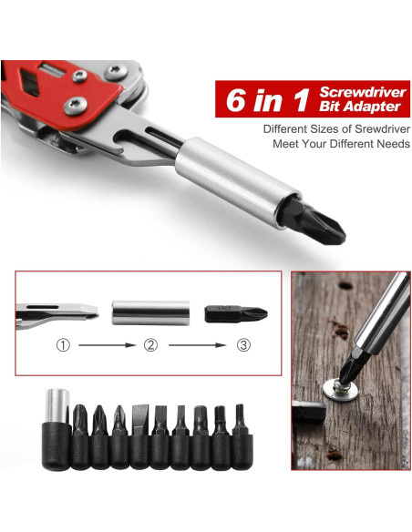 Llave Multiherramienta OUTU Roja con Destornilladores y Abrebotellas