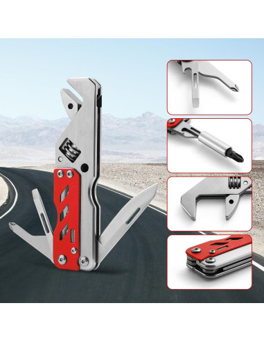 Llave Multiherramienta OUTU Roja con Destornilladores y Abrebotellas