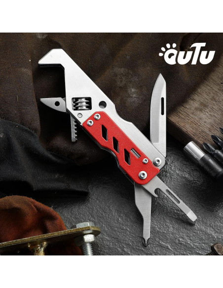 Llave Multiherramienta OUTU Roja con Destornilladores y Abrebotellas