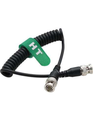 Cable BNC SDI HD 3G Enrollado 30cm a 60cm HangTon Connect