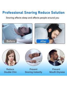 Correa para Barbilla Anti Ronquidos Forzacx - Transpirable Negro 2