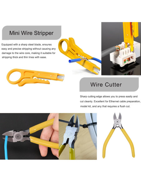 Crimpador RJ45 PETECHTOOL Cat7 Cat6 Cat5 con 50 Conectores