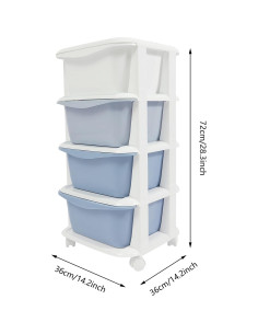 Carro de Almacenamiento Rodante TrueyEssence 4 Niveles Azul 2