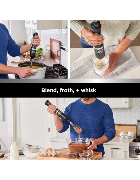 Batidora de Mano Inalámbrica BLACK+DECKER 3 en 1, Negro