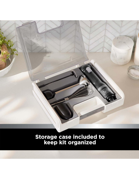 Batidora de Mano Inalámbrica BLACK+DECKER 3 en 1, Negro