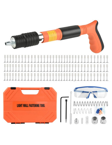 Pistola de Clavos de Concreto EXCECAR Naranja 110 Piezas 5 Marchas