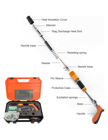 Pistola de Clavos de Concreto EXCECAR Naranja 110 Piezas 5 Marchas